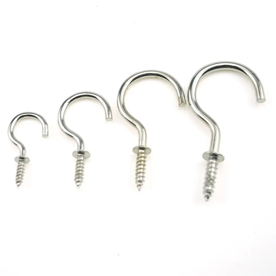 Customized Stainless Steel Brass Open Eye C Screw Hooks