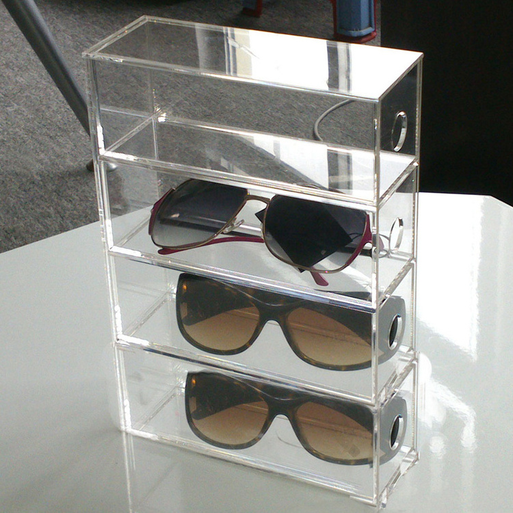 Acrylic Transparent 4-Layer Glasses Plexiglass Display Box