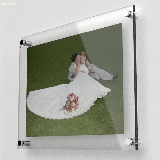 A4 Wall Mounted Clear Acrylic Paperweight Photo/ Certificate Frame with Screw