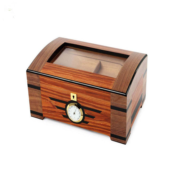 Handmade Luxury Custom Humidor Wooden Cigar Box, High Gloss Wooden Spanish Cedar Cigar Humidor Box