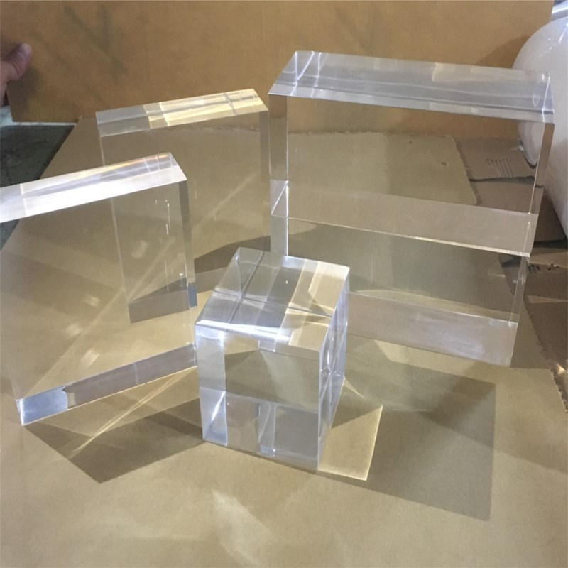 Solid Clear Acrylic Display Cube Block Sign Block