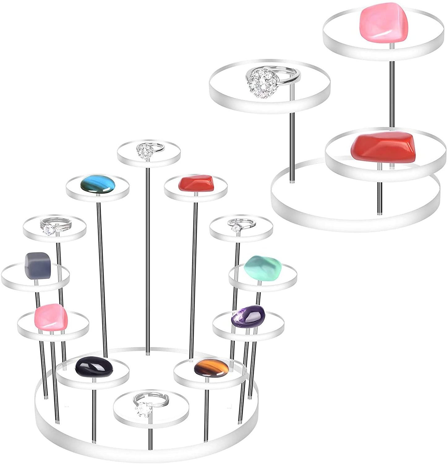 Acrylic Jewelry Stand Jewelry Towers Display Stand Risers Round Ring Display Holder