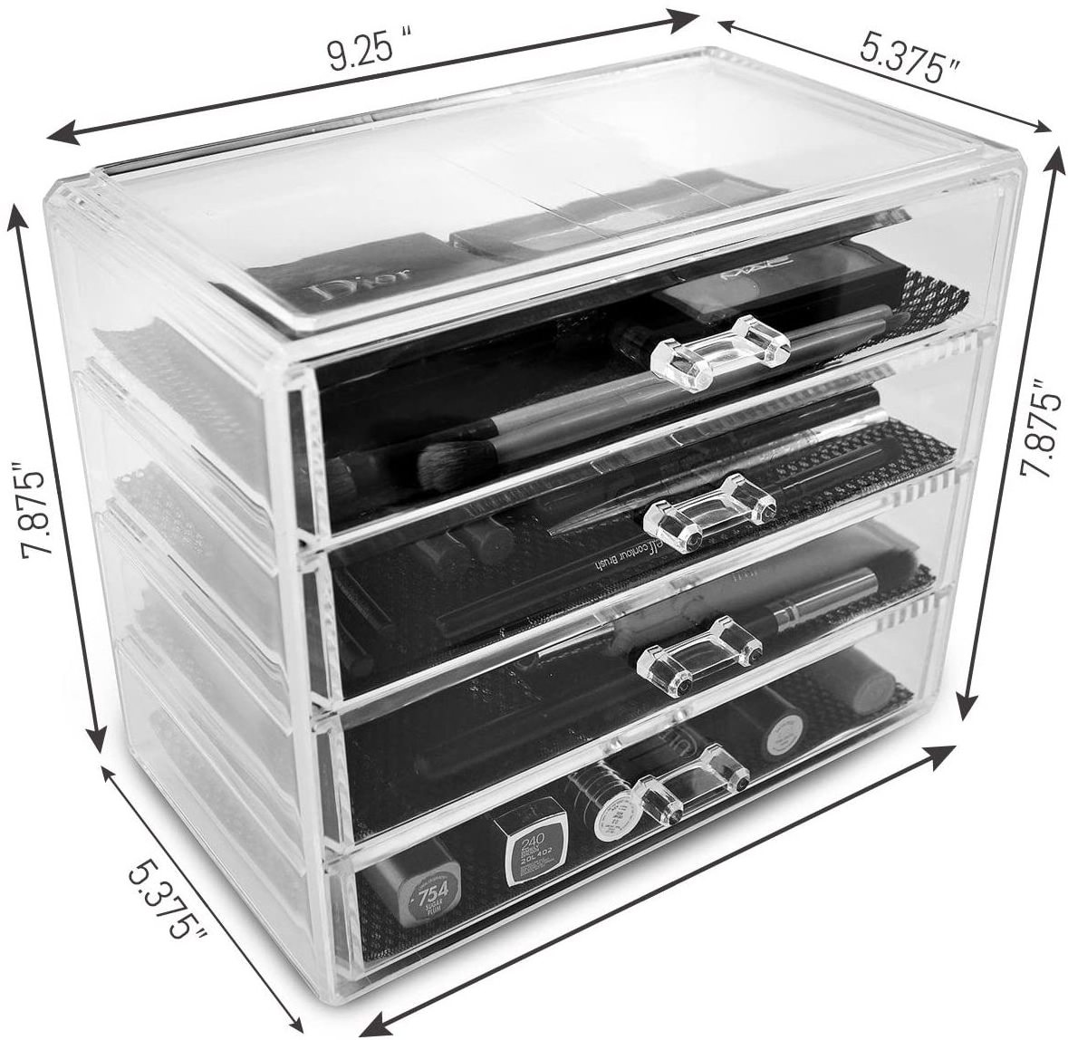 Wholesale Acrylic plexiglass Cosmetics Makeup and Jewelry Big Storage Case Organizer