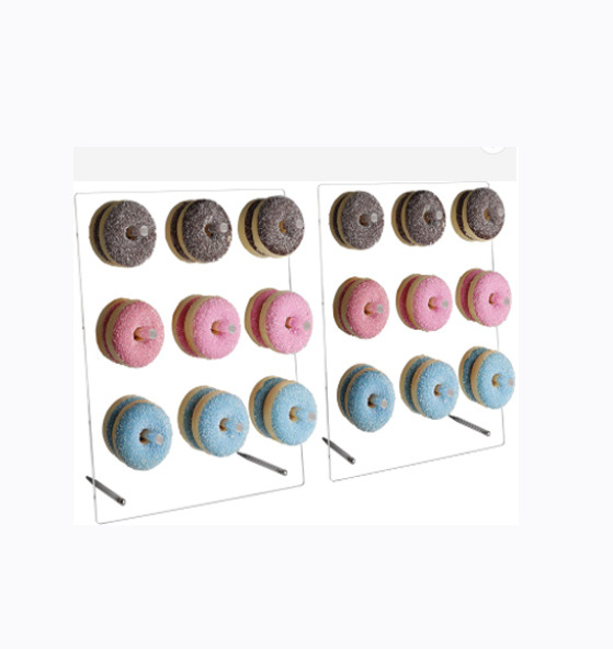 Acrylic Donut Wall Display Stand 2 Pack Crystal Handmade Donut Wall Donuts Rack