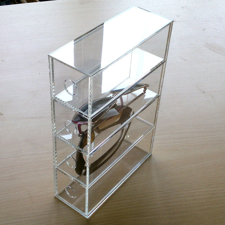 Acrylic Transparent 4-Layer Glasses Plexiglass Display Box