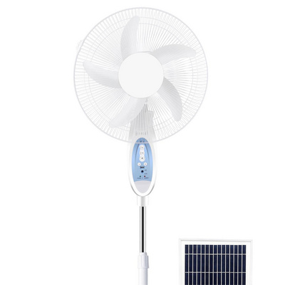 Standing hat large air cooling AC DC rechargeable electric usb powered light solar fan with panel and battery for home