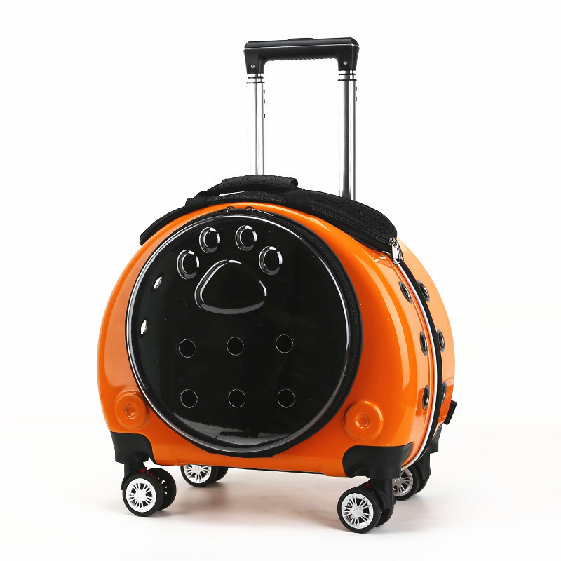 New small pet luggage case portable shoulder pet box transparent simple space capsule dog suitcase