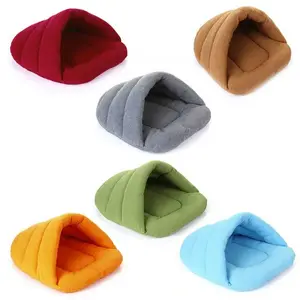 Soft Polar Fleece pet Dog Beds Winter Warm Pets Heated Mat Small Dog Kennel House for Puppy Cats Sleeping Bag Nest Cave Beds