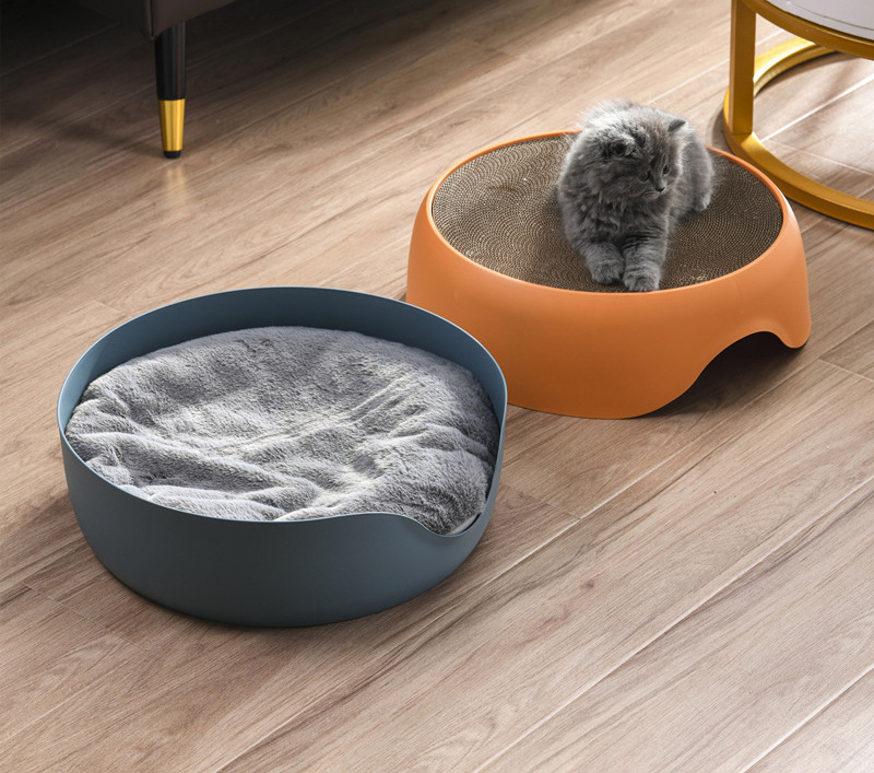 Round Cat Scratcher Pad Grinding Claws Cardboard Corrugated Paper Cats Scratching Board Kitten Scrapers Pet Furniture Supplies