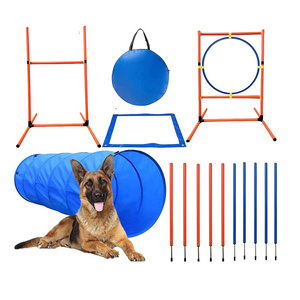 Dog Agility Training Equipment Outdoor Portable Dog Obstacle Training Set Dogs Jumping Running Stake Sports Add Fun