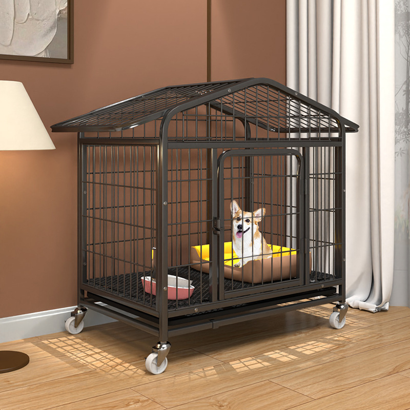 Homes Cage For Pets Dog Single Door&Double Door Folding Metal Inches Dog Crates Includes Leak-Proof Plastic Tray