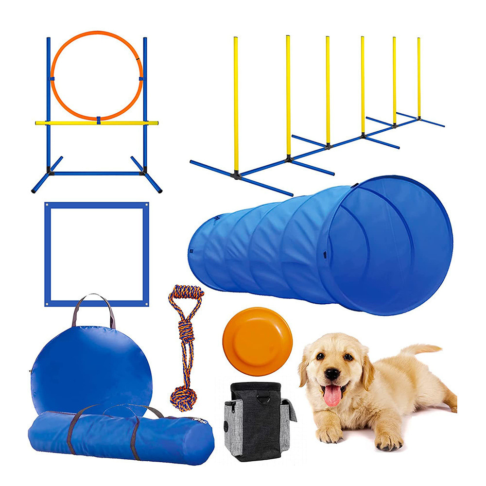 Dog Agility Training Equipment Outdoor Portable Dog Obstacle Training Set Dogs Jumping Running Stake Sports Add Fun