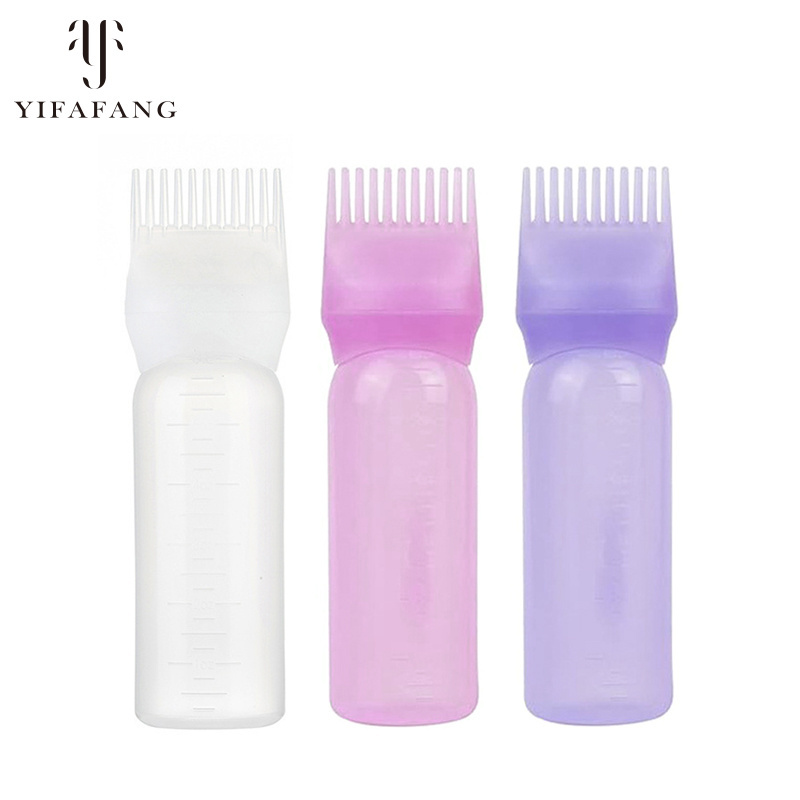 Wholesale cheap 180ml Oil Root Comb Applicator Bottle hair dye comb bottle