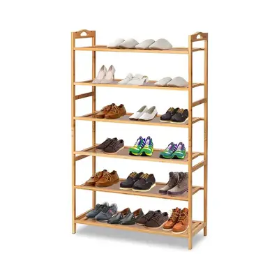 Simple Corner Home Hallway Furniture Wooden Storage Shoe Cabinet Bamboo Shoes Rack