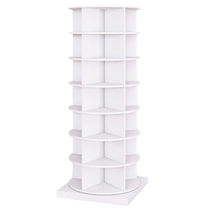 Convertible Rotate Shoe Shelves Storage Display Cabinet White Wood Rotating Shoe Rack