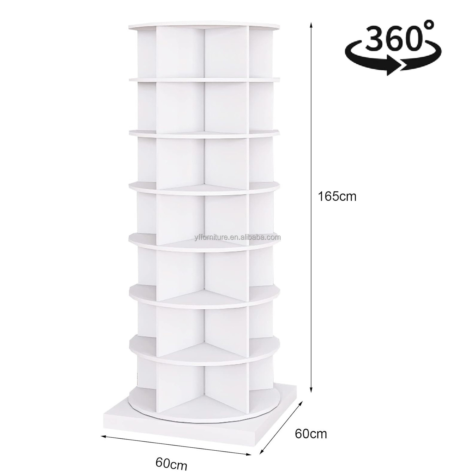 Convertible Rotate Shoe Shelves Storage Display Cabinet White Wood Rotating Shoe Rack