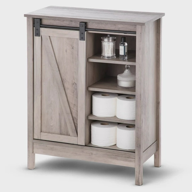 Free Standing Display Sideboard Bathroom Barn Door Cabinet