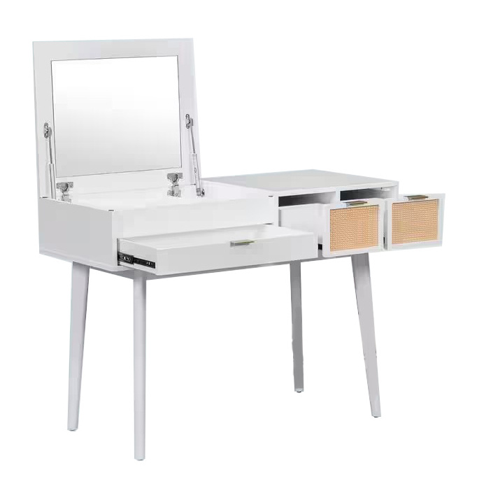 Bedroom Furniture Foldable Wood Simple Makeup Vanity Table Dresser With Mirror