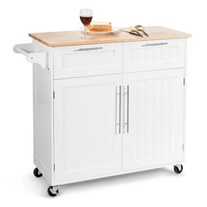 Rolling Kitchen Cart Island Heavy Duty Storage Sideboard Trolley Cabinet