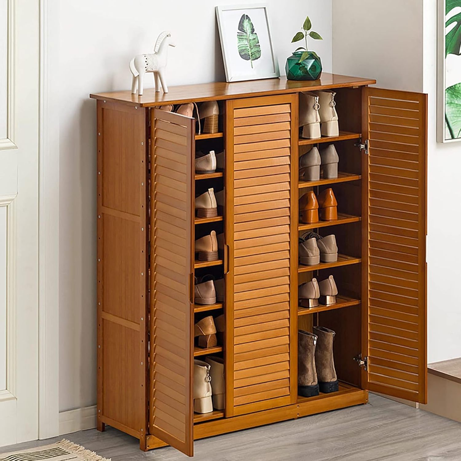 Entryway Furniture Wood Design Shoe Rack Cabinet For Home