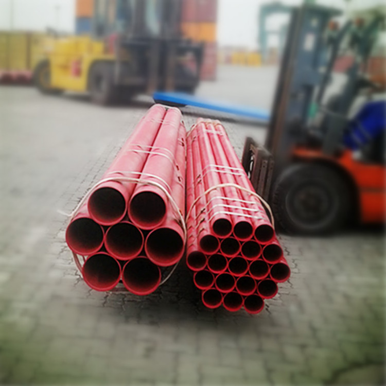 Welded steel pipe tube with end grooved and red painting fire pipe for fire sprinkler system building