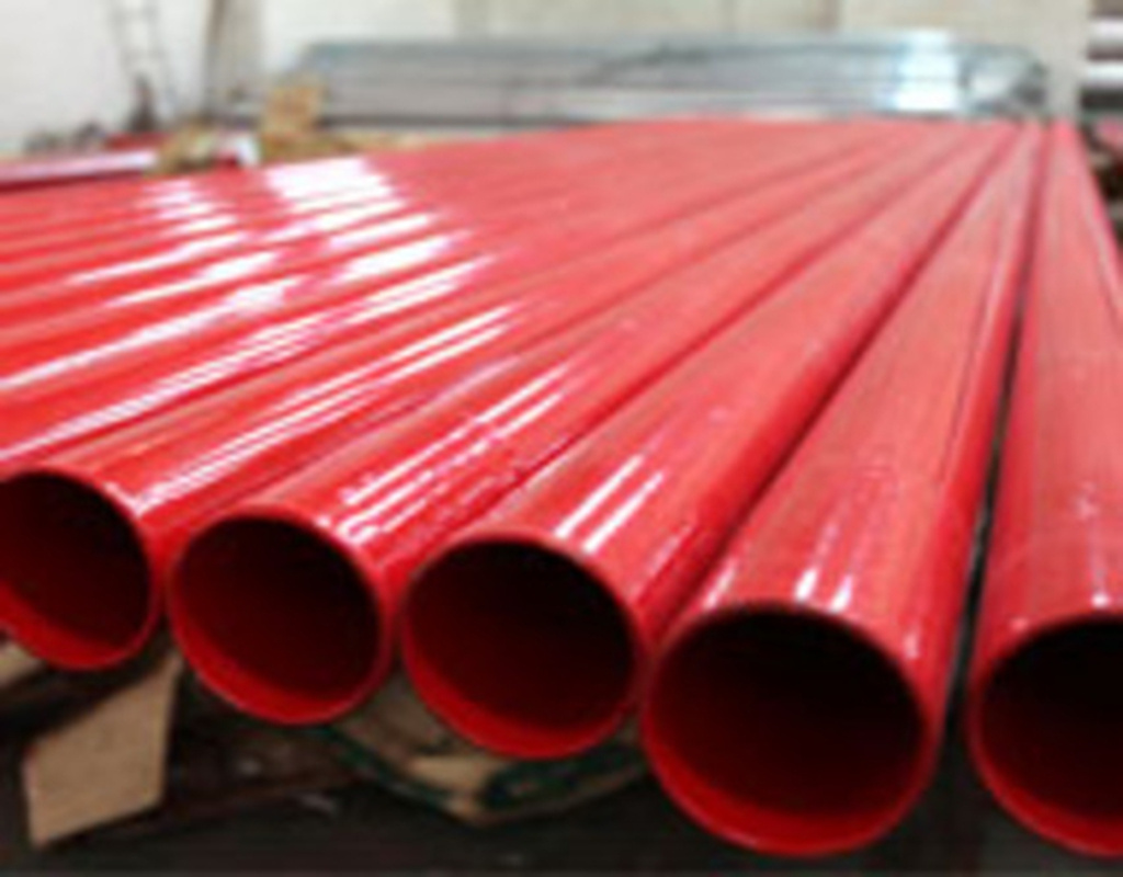 Welded steel pipe tube with end grooved and red painting fire pipe for fire sprinkler system building