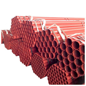 Welded steel pipe tube with end grooved and red painting fire pipe for fire sprinkler system building