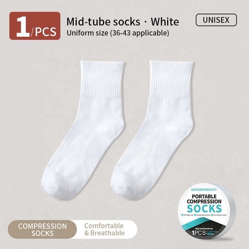 Wholesale of autumn unisex disposable socks, medium tube cleaning, travel day throwing compression socks