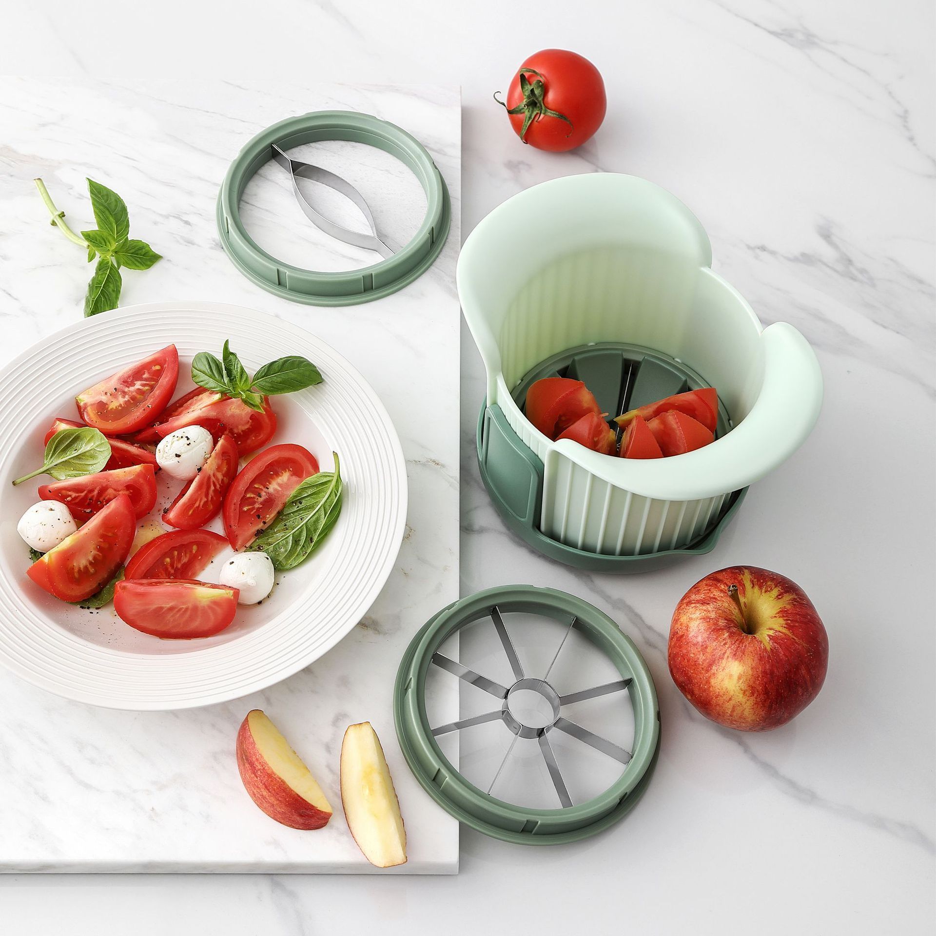 3 In 1 Multifunctional Slicer Corer Cutter Vegetable Fruit Tools Home Gadget Apple Cutter Slicer With Base