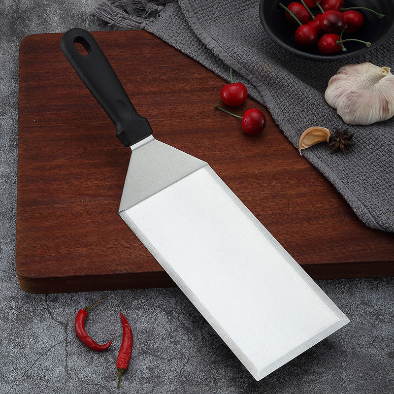 Hot Sale Stainless Steel Large Frying Spatula Grill Accessories Camping Pancake Flipper Griddle Spatula Hamburger Turner Scraper