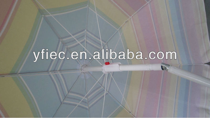 Heavy duty Portable Rainbow Beach Umbrella with Tilt Pole for sand & sun