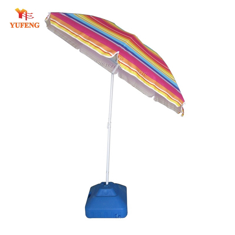 Heavy duty Portable Rainbow Beach Umbrella with Tilt Pole for sand & sun