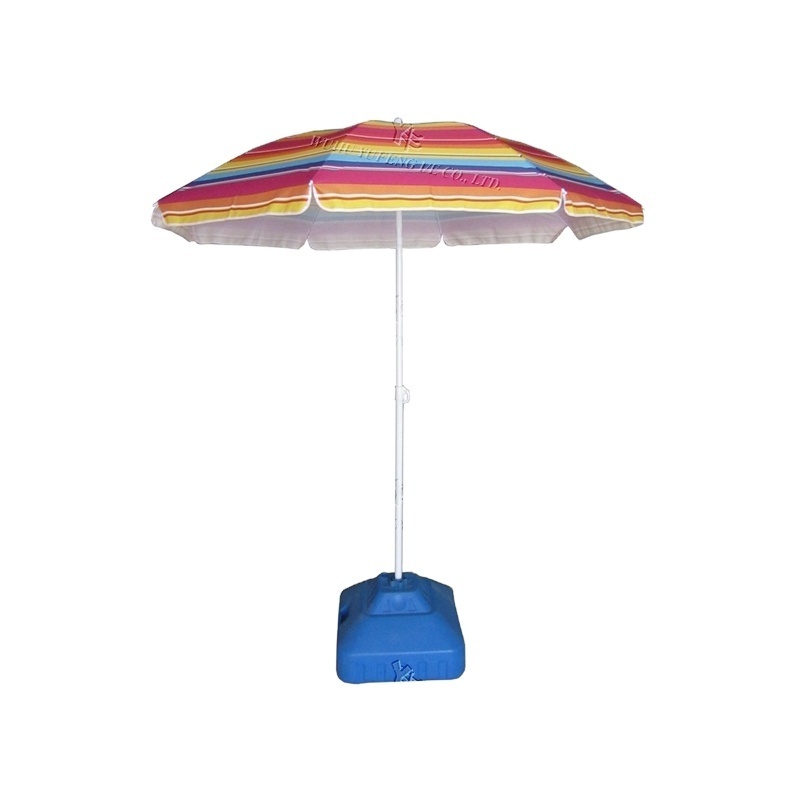 Heavy duty Portable Rainbow Beach Umbrella with Tilt Pole for sand & sun