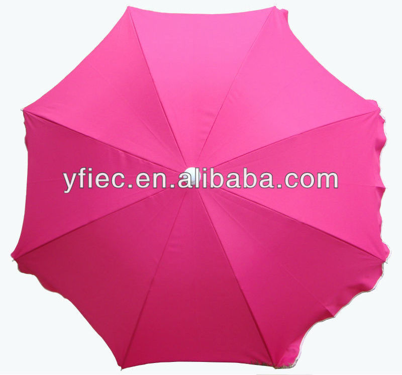 Small beach umbrella with fringe flap