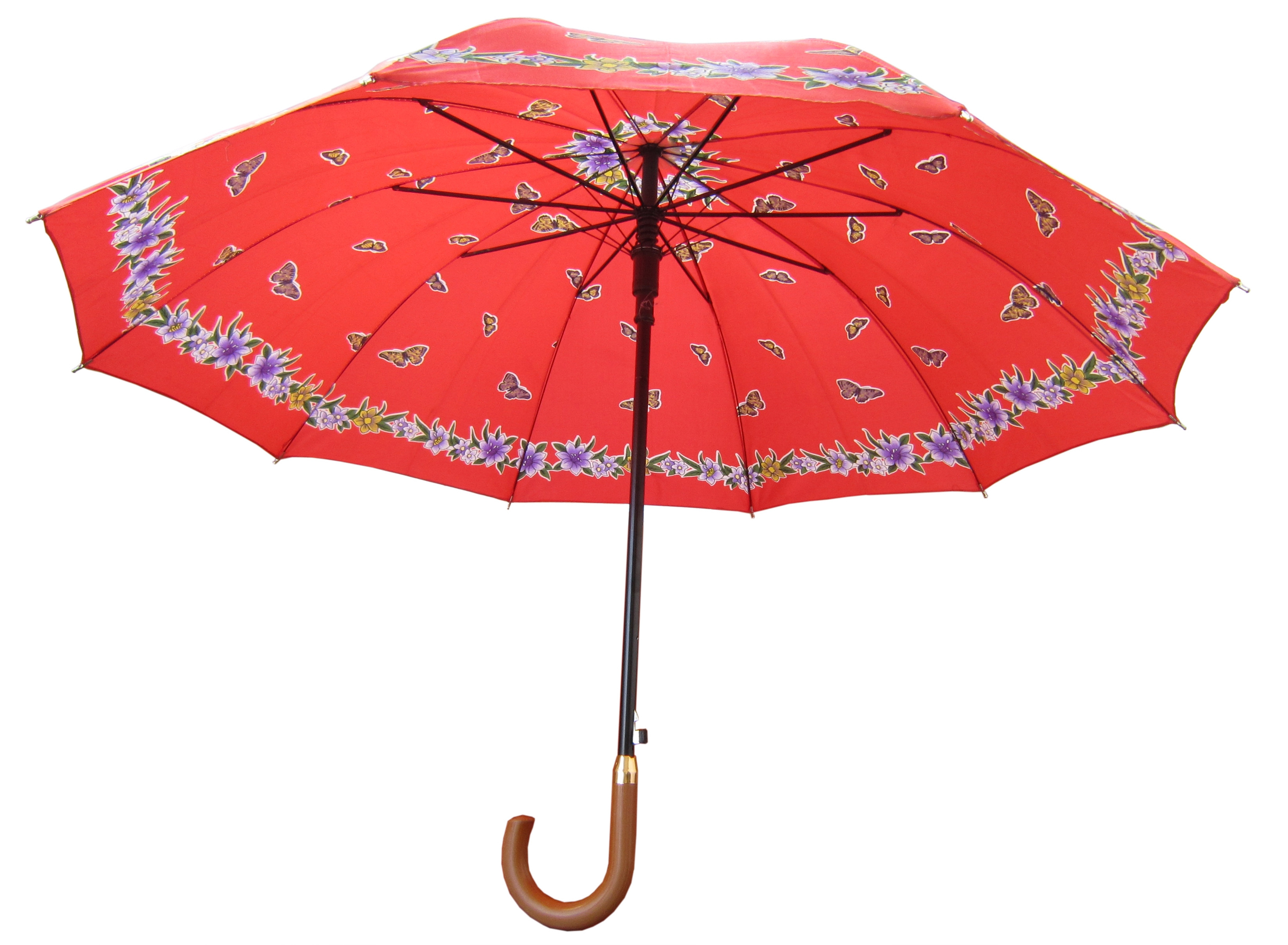 satin printed straight automatic umbrella