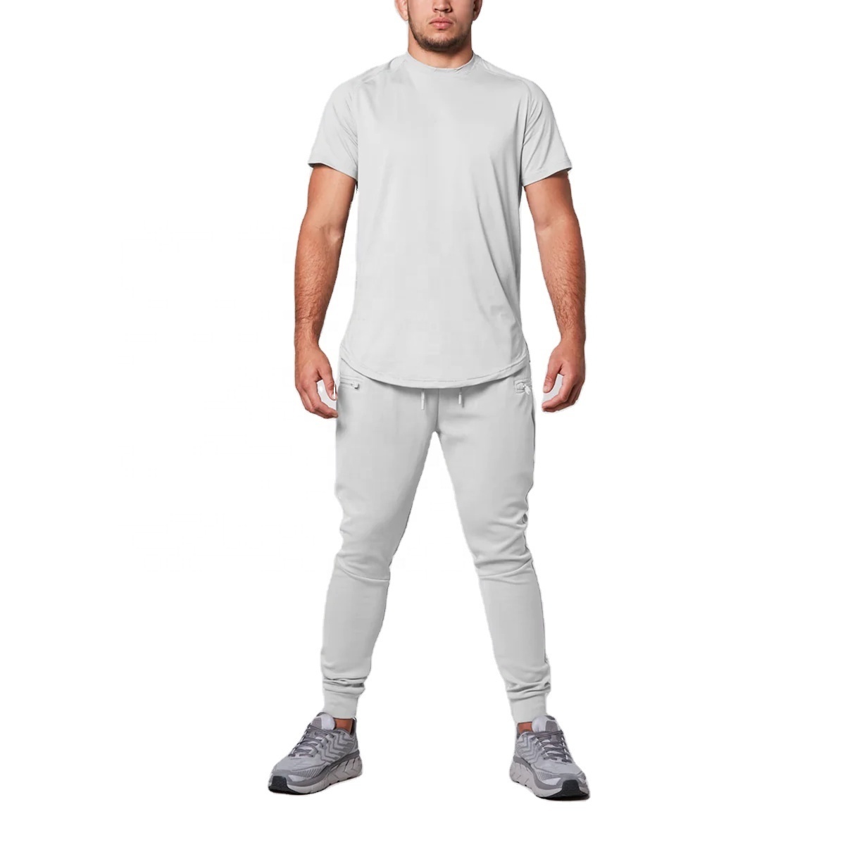 Wholesale sweatpants with zipper pockets back loop gym jogger sweat pants running training sports mens joggers pants