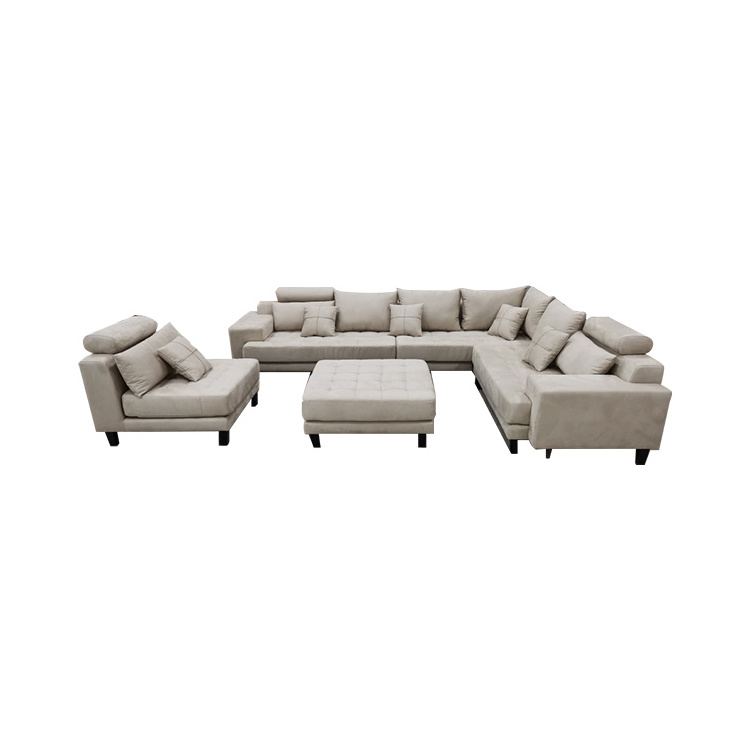 Luxury Home Furniture Leather  Microfiber Fabric Velvet Customized Color Sectional Sofa Living Room Sofa