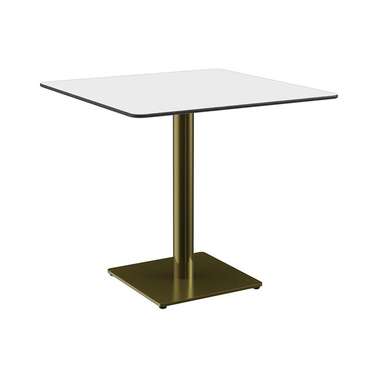 restaurant furniture garden cafe hotel dining tables stainless steel iron base and plywood table top