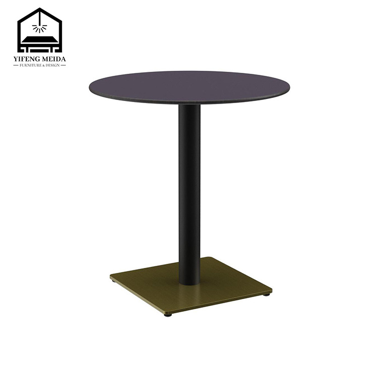 restaurant furniture garden cafe hotel dining tables stainless steel iron base and plywood table top