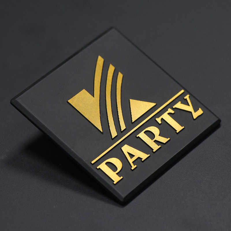 Custom Die-Casting Aluminum Logo Diamond Cut Nameplate Gold  Anodized Letter Embossed  Metal Name Plate