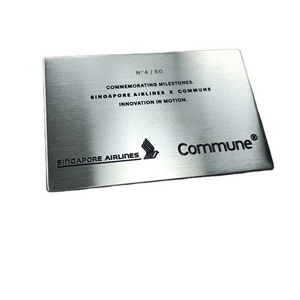 Brushed Surface Metal Nameplate Engraved Black Logo Steel Plaque Custom Made Stainless Steel Logo Plate