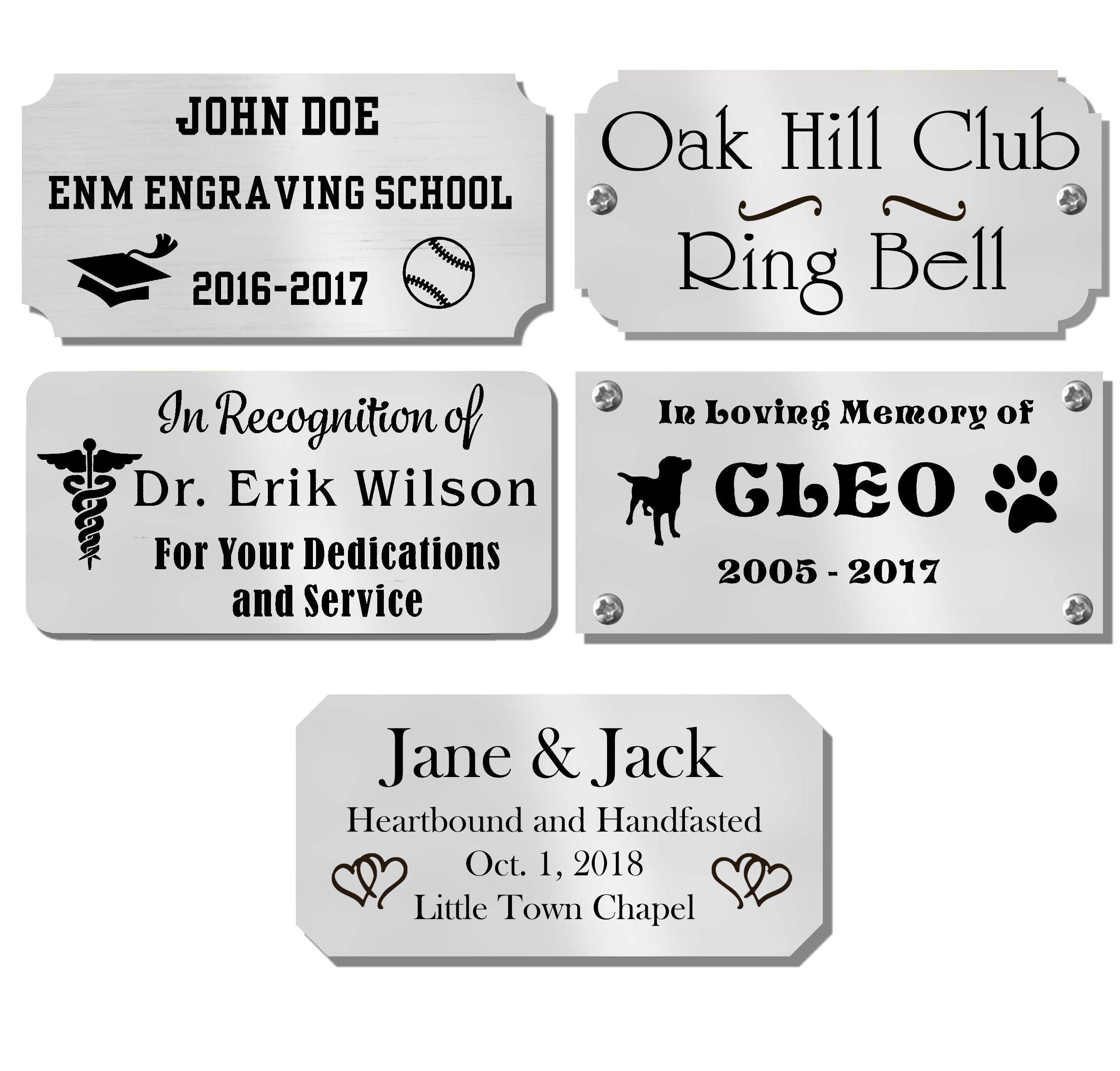 Custom Stainless Steel Pet Tag Personalized Metal Label Engraved Brushed Brass Dog Nameplate Plaque Name Plate