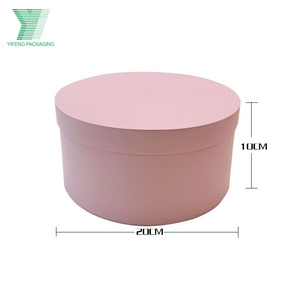 Hot sale 3-piece cylindrical flower shop portable box romantic pink round flower box gift box