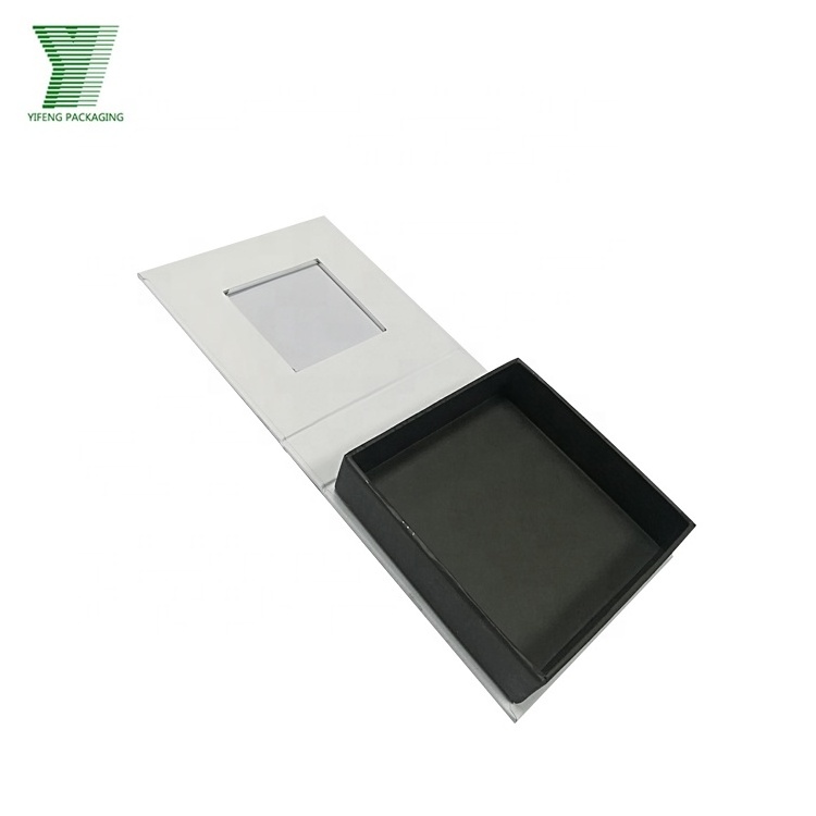 Yifeng Customized Paper Box Magnetic Hinged Rigid Cardboard Luxury Shirt Apparel Gift Box with Transparent Lid