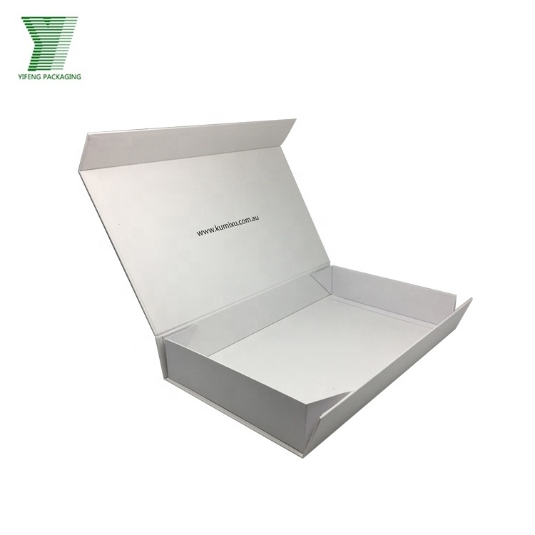 Wholesale white plate folding magnetic flip apparel box clothes packaging shoe packaging boxes