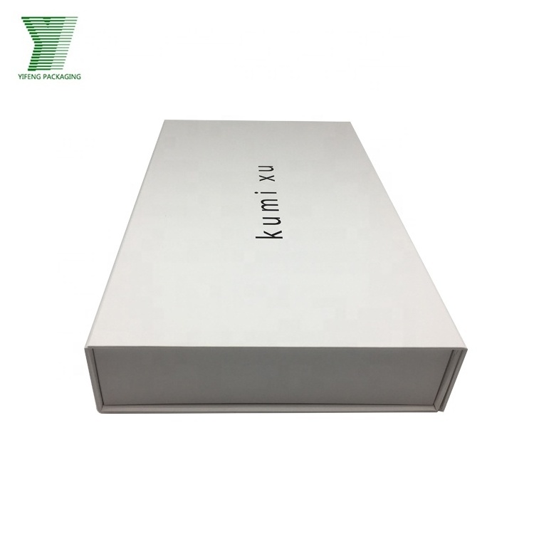 Wholesale white plate folding magnetic flip apparel box clothes packaging shoe packaging boxes