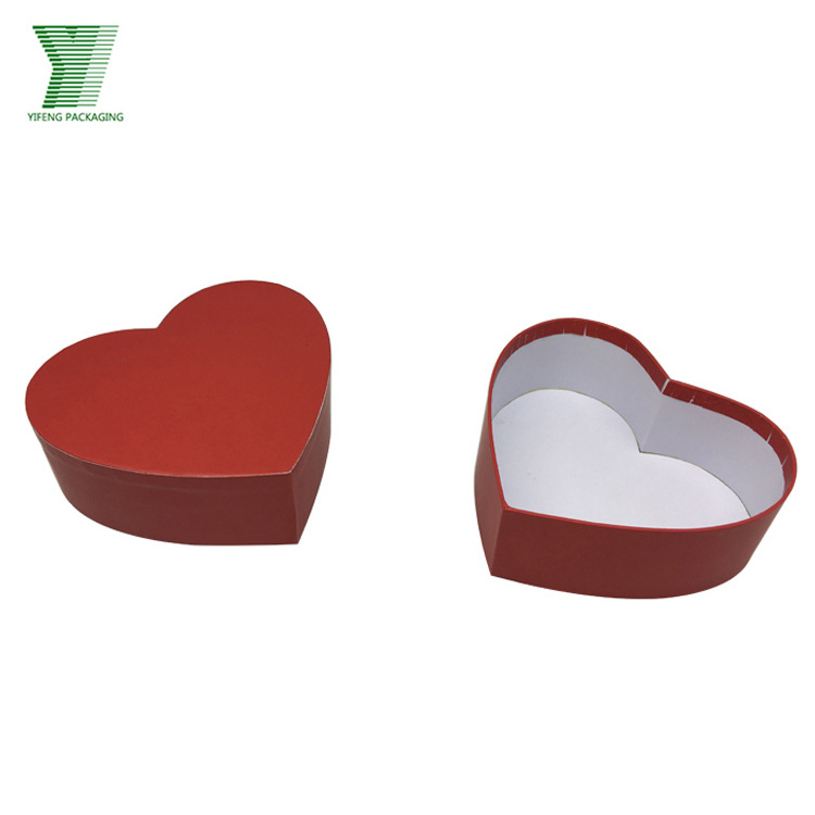 Red paper customized Valentine's Day promotion chocolate and flower packaging boxes cheap wholesale wrapping heart shaped box