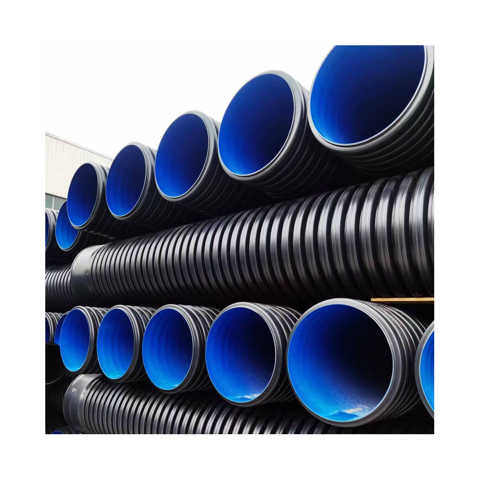 YiFang Polyethylene Drainage Culvert Sewage Drain Pipe Large Size 8 10 36 Inch Water Double Wall Corrugated Hdpe Pipe