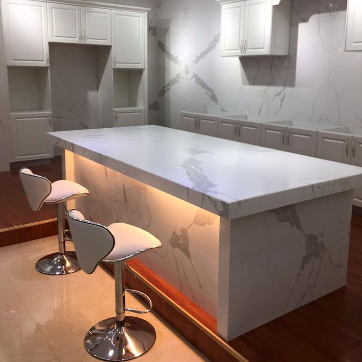 Elegant European style Artificial Stone Calacatta Quartz Slabs, Calacatta Composite Synthetic Resin, engineered quartz stone