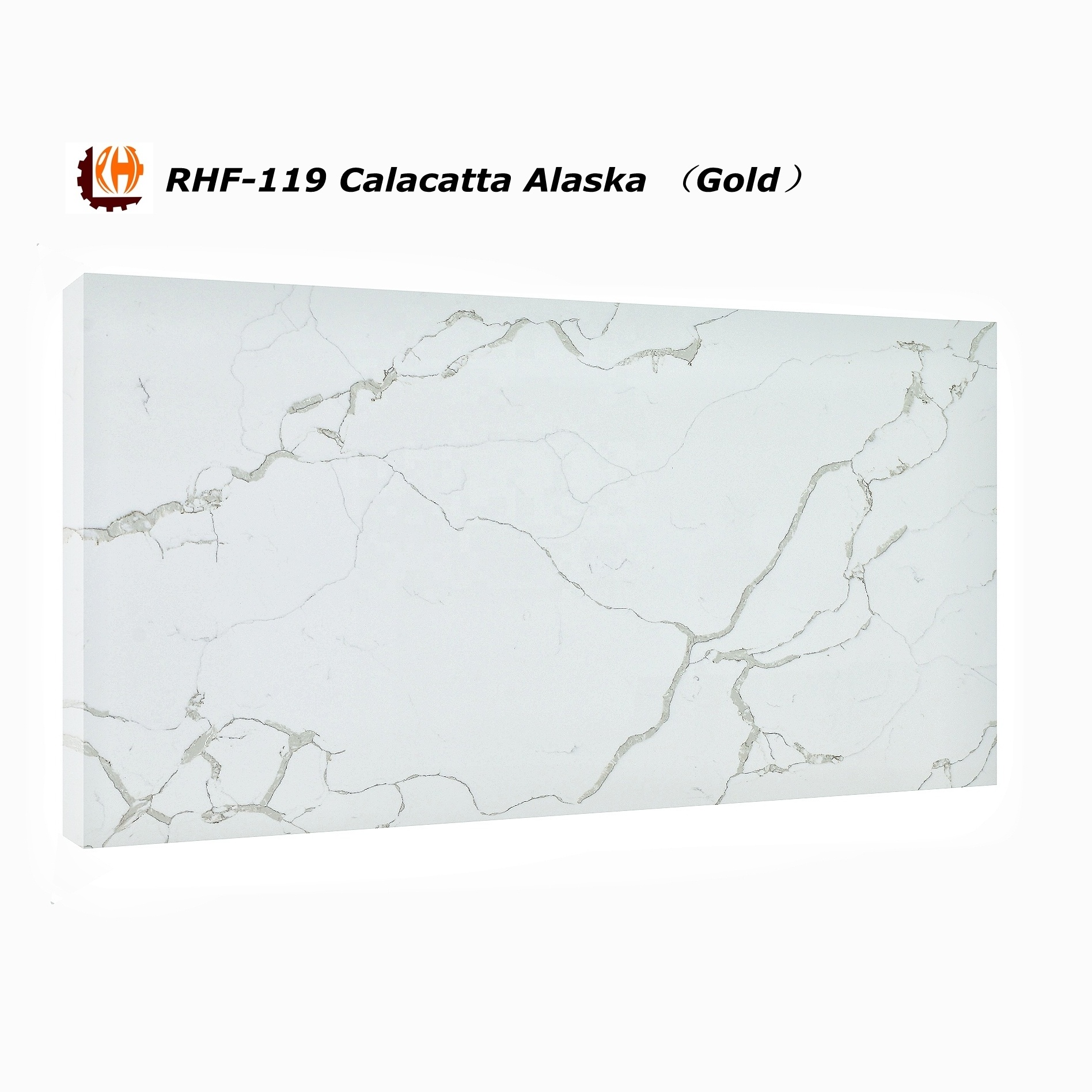 Calcatta Gold Quartz 18mm-30mm thick Calacatta Gold White Quartz Stone Countertops SlabsPopular